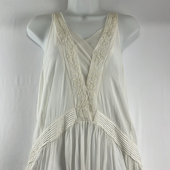 Zara Sheer Cream Cottagecore Beachy Slip Dress - Picture 3 of 7